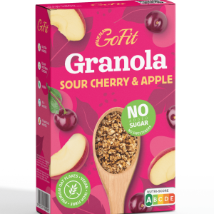 Gluténmentes Meggyes-Almás Granola Hozzáadott cukor és édesítőszer nélkül